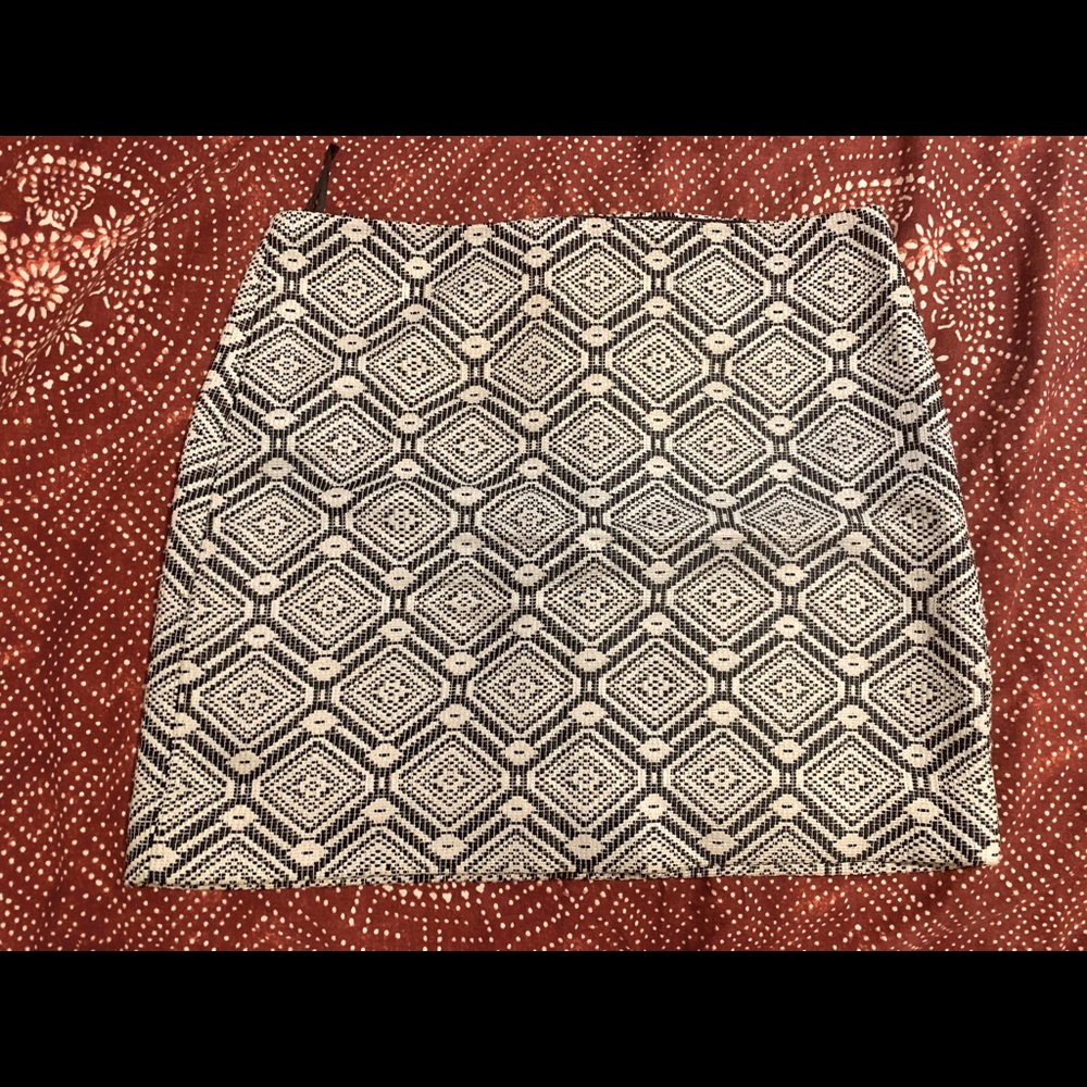 J Crew Geometric B&W Skirt